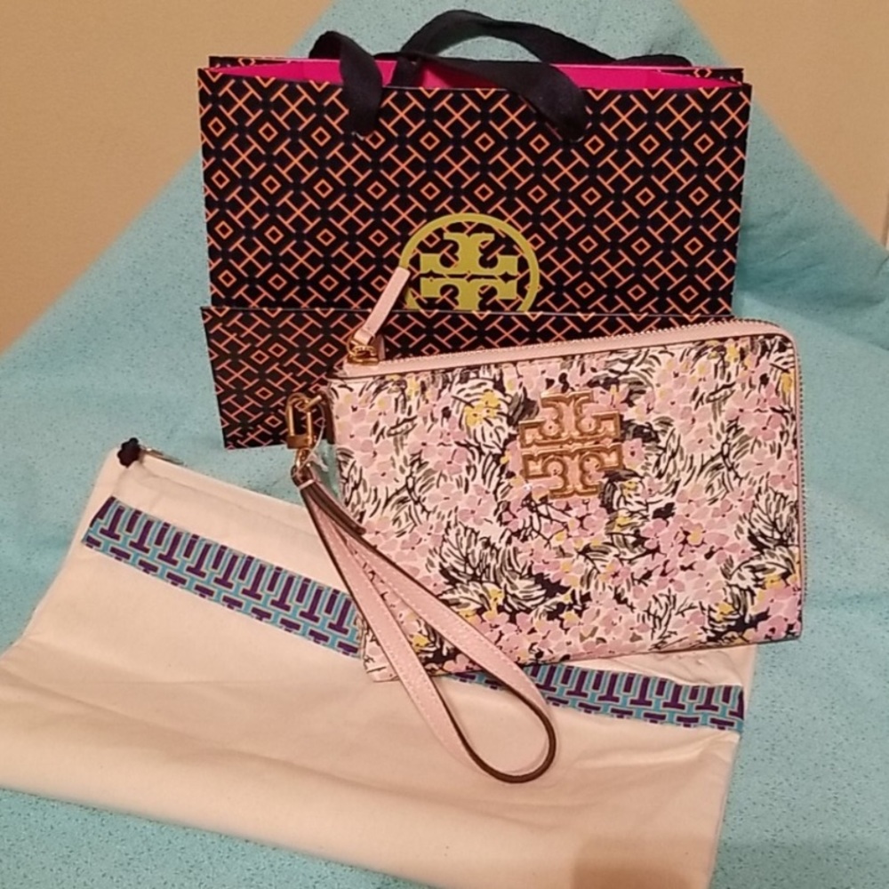 Floral Tory Burch Wristlet